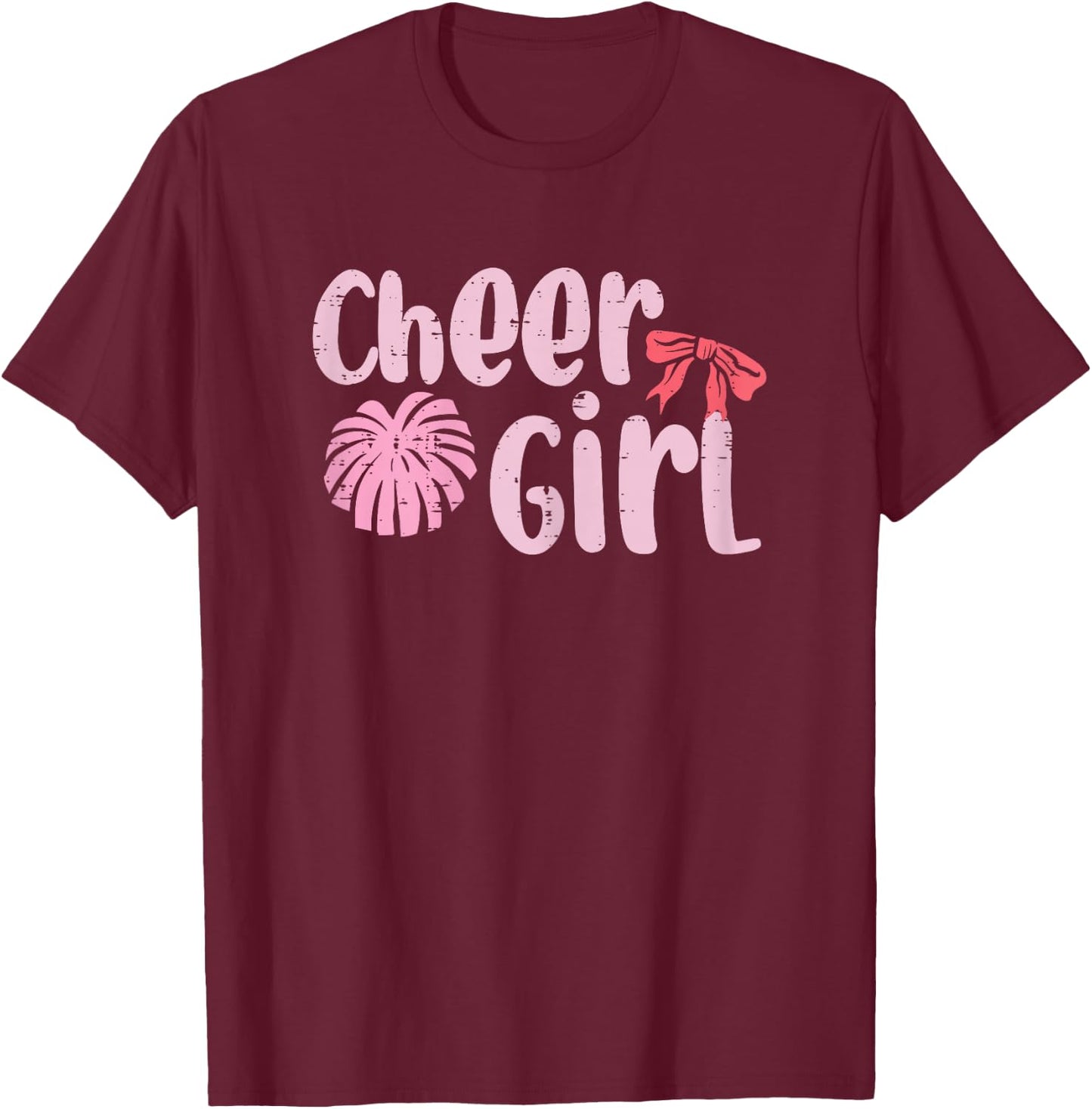 Cheerleading Cheer Girl Cheerleader Girls Kids Youth Women T-Shirt - T-Shirt | Maroon