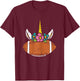 Unicorn Head American Football Cute Fan Player Girls Women T-Shirt - T-Shirt | Maroon