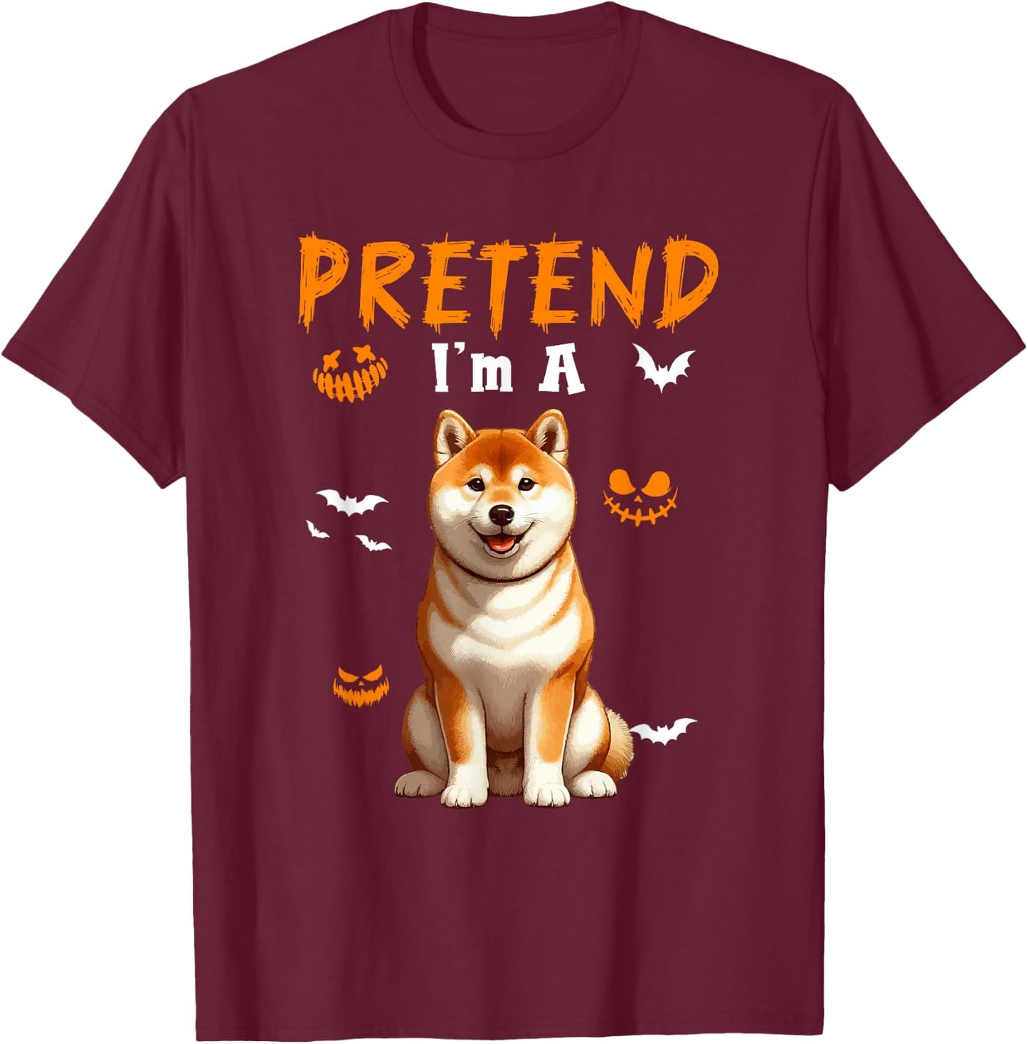 Pretend I'm A Shiba Inu Halloween Costume Owner Kids Family T-Shirt - T-Shirt | Maroon