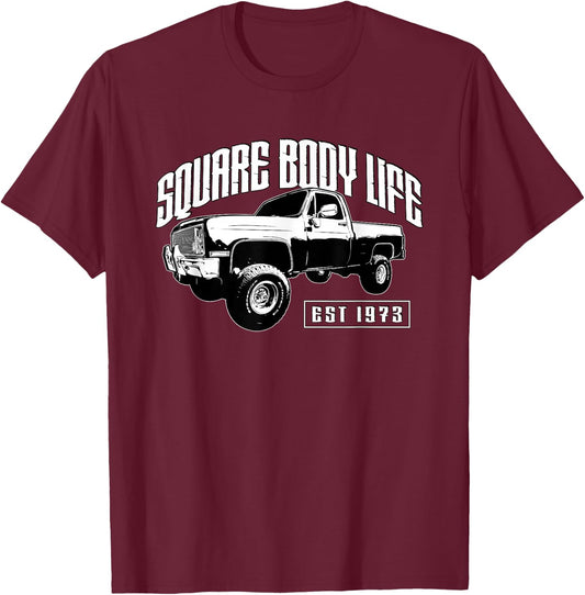 Squarebody 4X4 Classic Pickup Square Body Truck T-Shirt - T-Shirt | Maroon