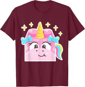 Cute Unicorn Lover Building Blocks Master Builder Girls Kids T-Shirt - T-Shirt | Maroon