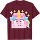 Cute Unicorn Lover Building Blocks Master Builder Girls Kids T-Shirt - T-Shirt | Maroon