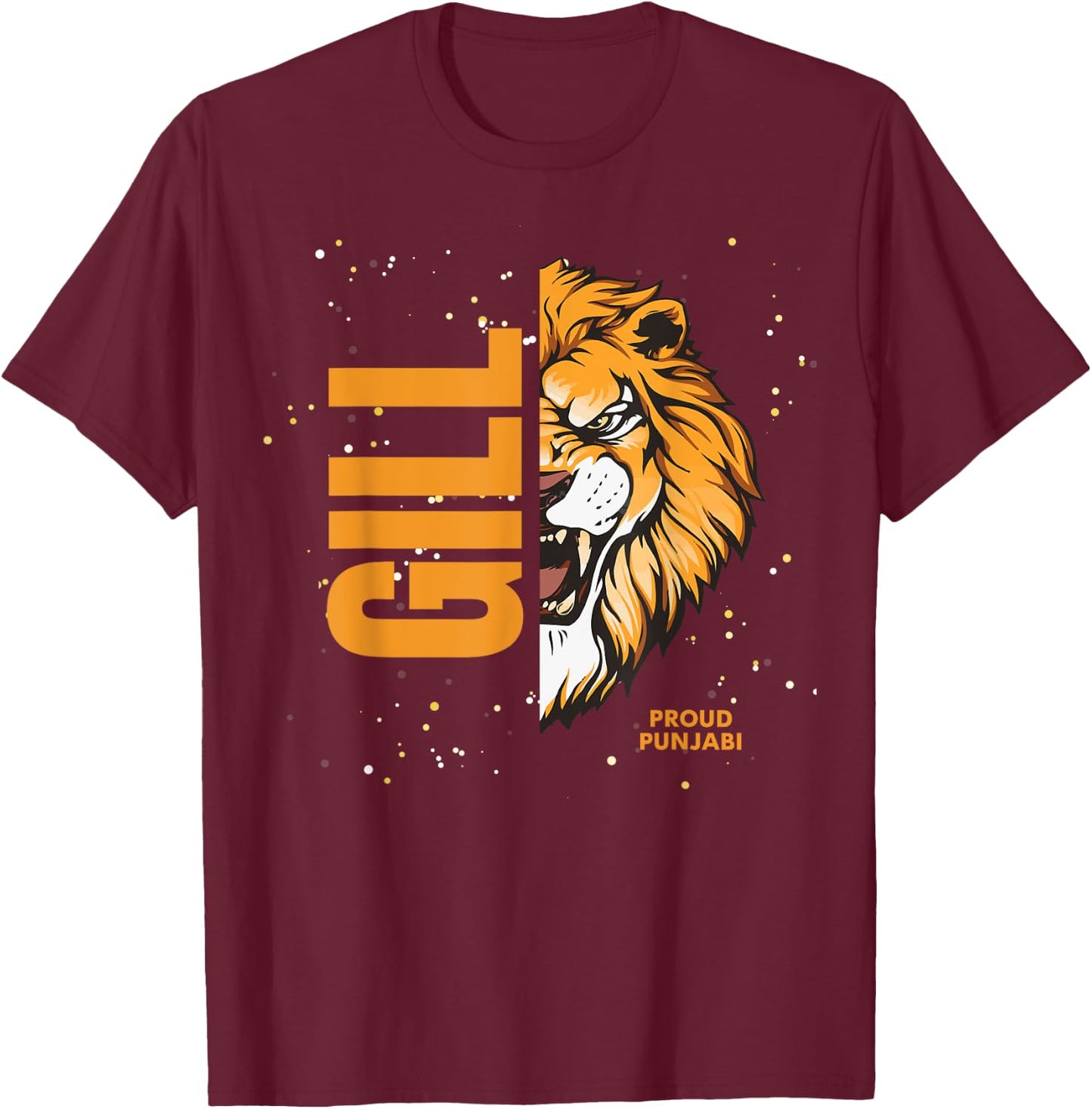 Sikh Punjab Proud Punjabi Gill Lion T-Shirt - T-Shirt | Maroon
