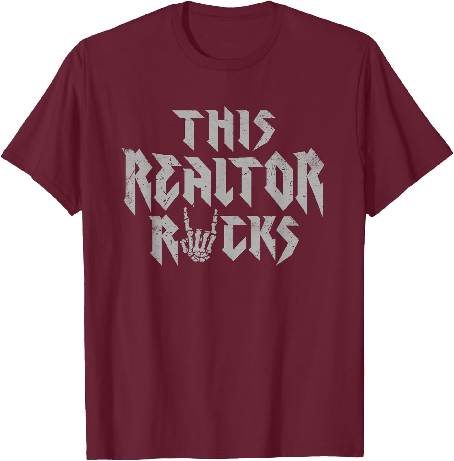 This Realtor Rocks Rock Music Lover Real Estate Agent T-Shirt - T-Shirt | Maroon