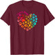 I Love Dogs Heart & Paws - Cute Puppy Pet Lover Funny Design T-Shirt - T-Shirt | Maroon