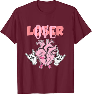 Pink Drip Heart Loser Lover T-Shirt - T-Shirt | Maroon