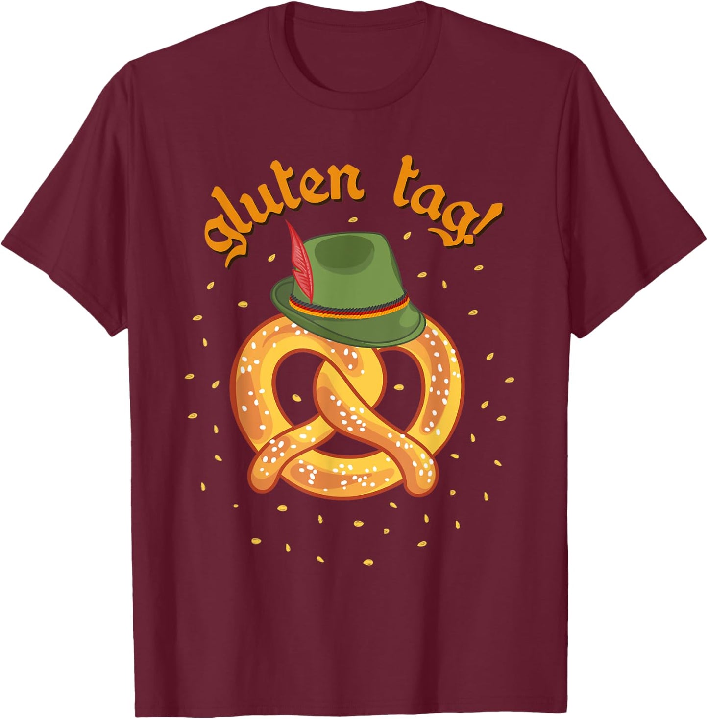 Gluten Tag Oktoberfest Funny Beer Drinking T-Shirt - T-Shirt | Maroon