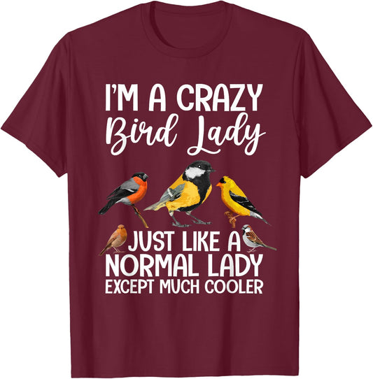Funny Bird Lady Design Girls Birding Bird Lovers T-Shirt - T-Shirt | Maroon
