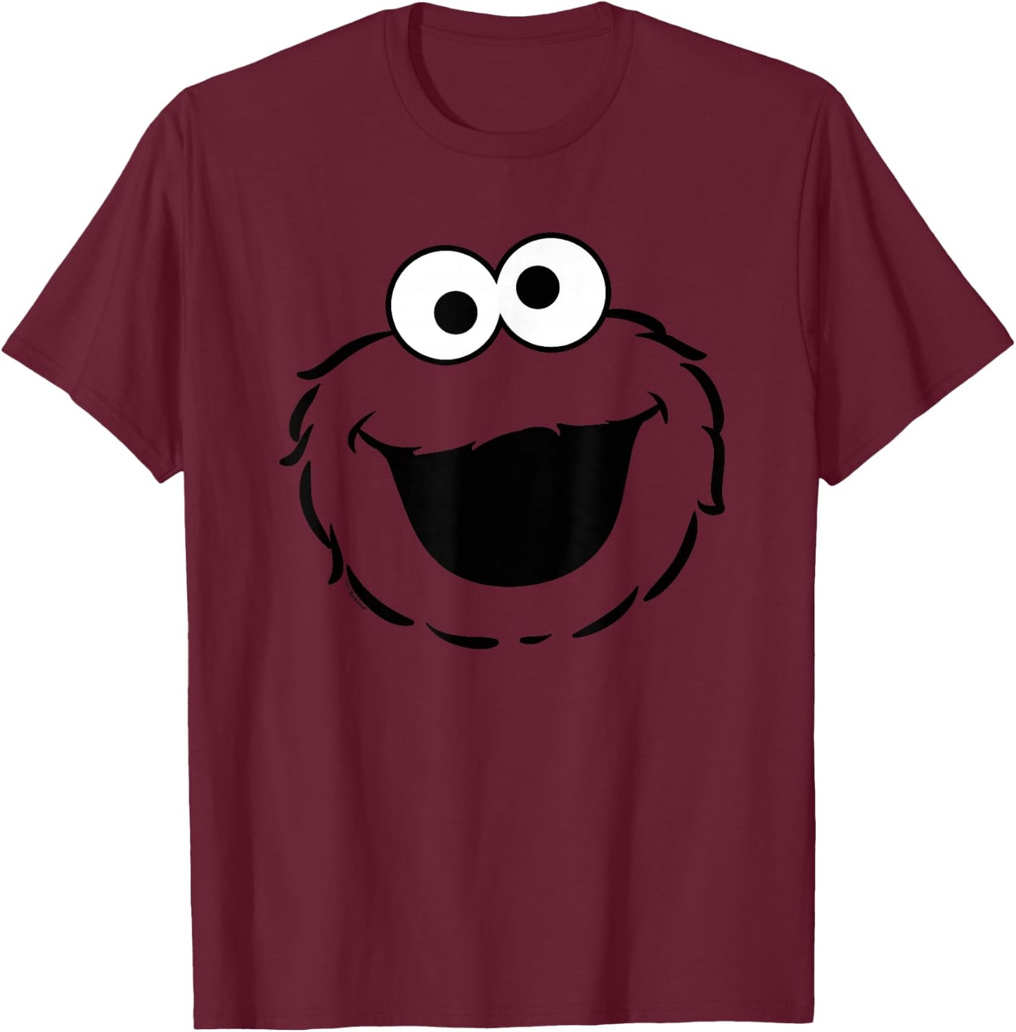 Sesame Street Cookie Monster Full Face Halloween Costume T-Shirt - T-Shirt | Maroon