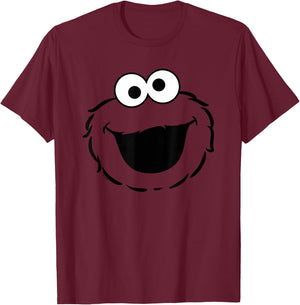 Sesame Street Cookie Monster Full Face Halloween Costume T-Shirt - T-Shirt | Maroon
