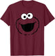 Sesame Street Cookie Monster Full Face Halloween Costume T-Shirt - T-Shirt | Maroon