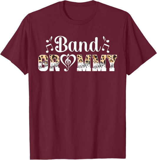 Band Grammy Leopard Marching Band Grammy Grandma T-Shirt - T-Shirt | Maroon