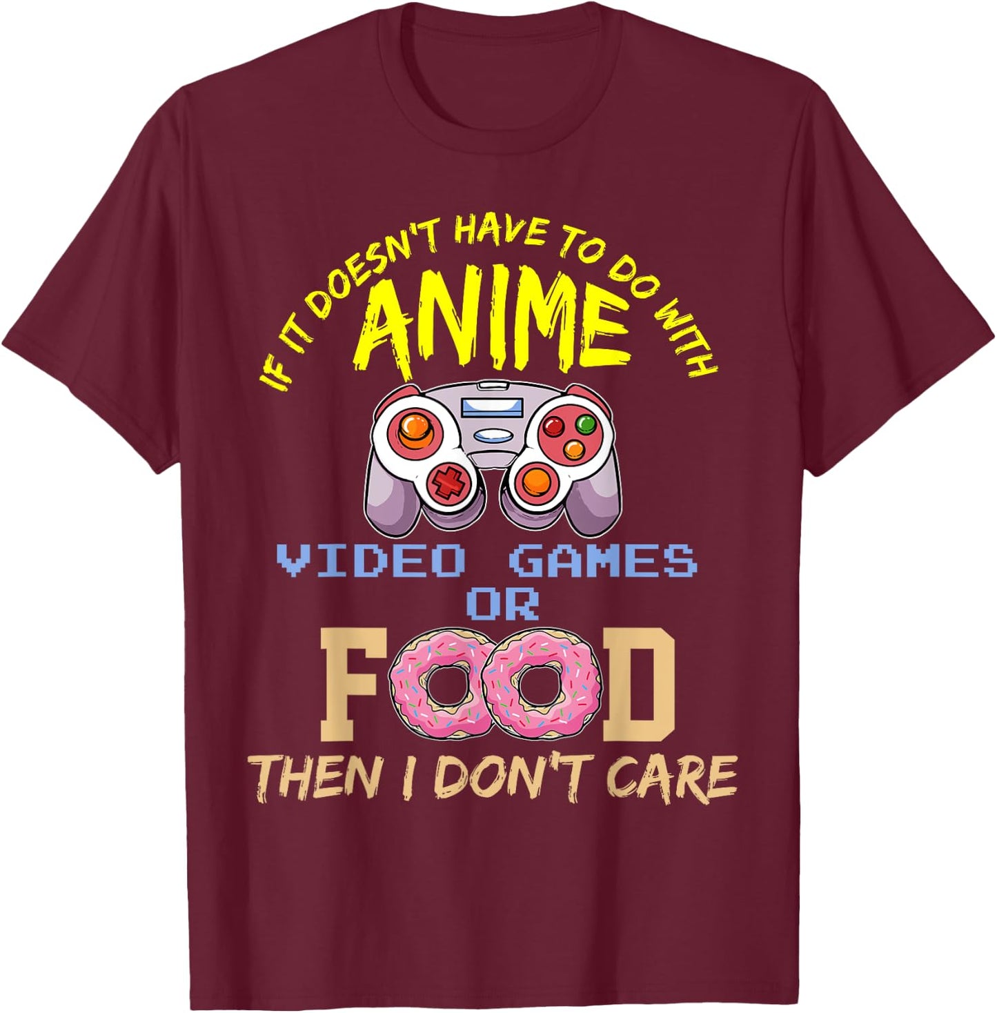 Anime Video Gaming Gamer T-Shirt - T-Shirt | Maroon