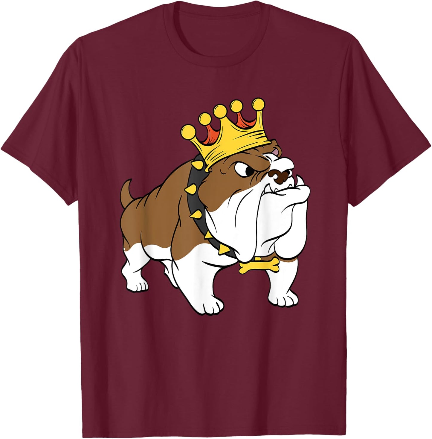 Bulldog Crown Animal World Dog Lover Women Girls Kids T-Shirt - T-Shirt | Maroon