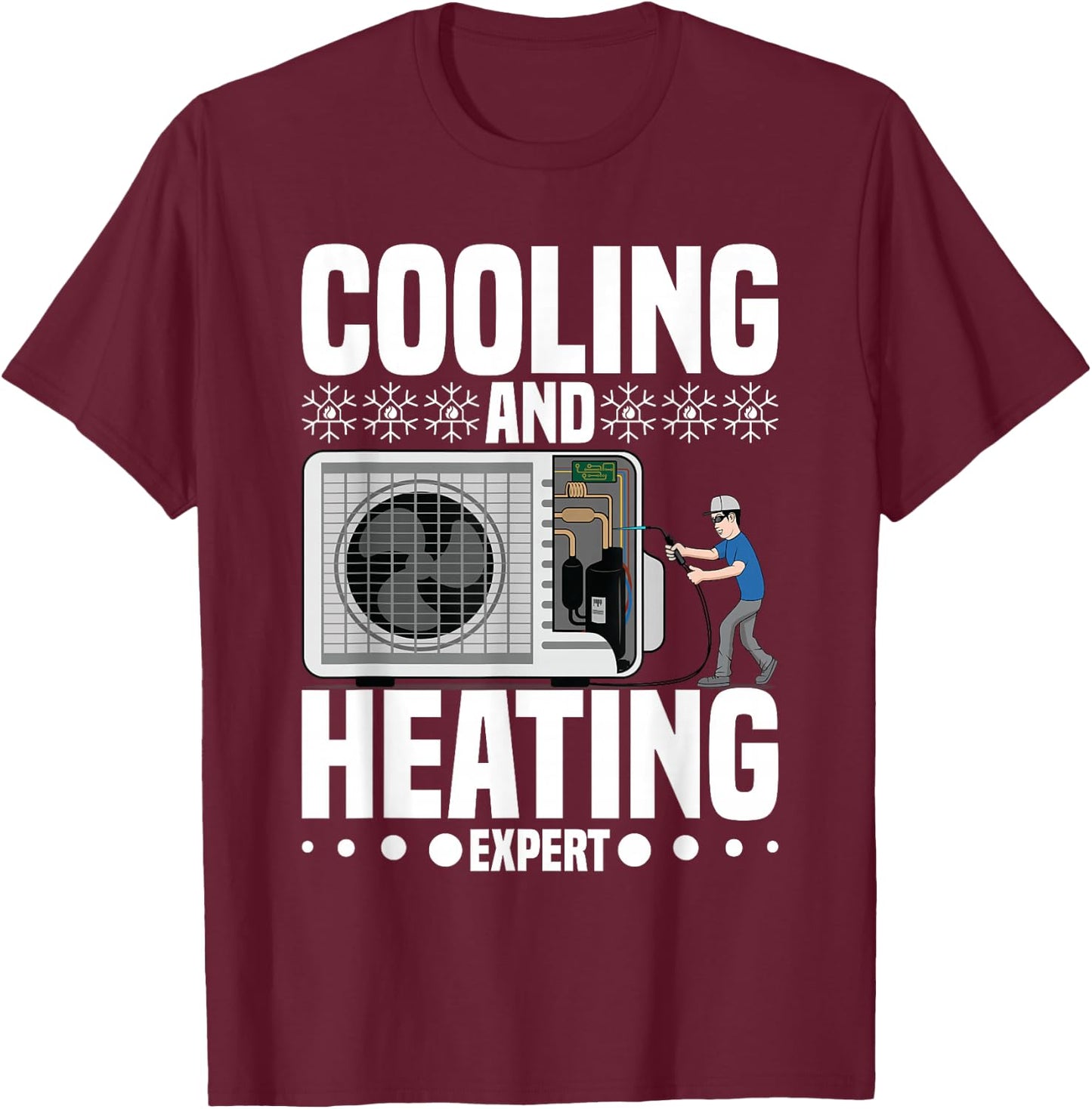 HVAC Technician HVAC Mechanic AC Repairman HVAC Engineer T-Shirt - T-Shirt | Maroon