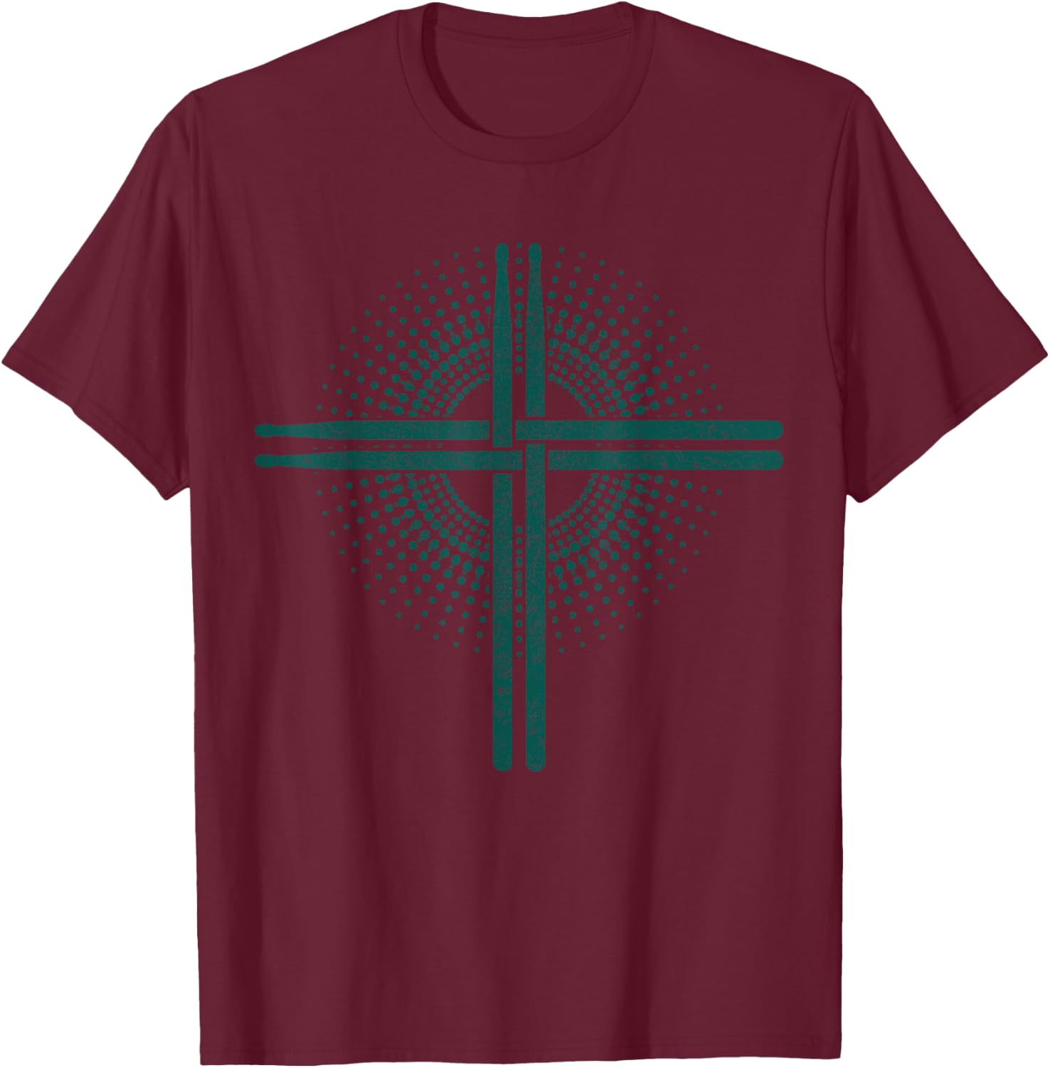 Christian Drummer Drumsticks Cross Drumming for Jesus T-Shirt - T-Shirt | Maroon