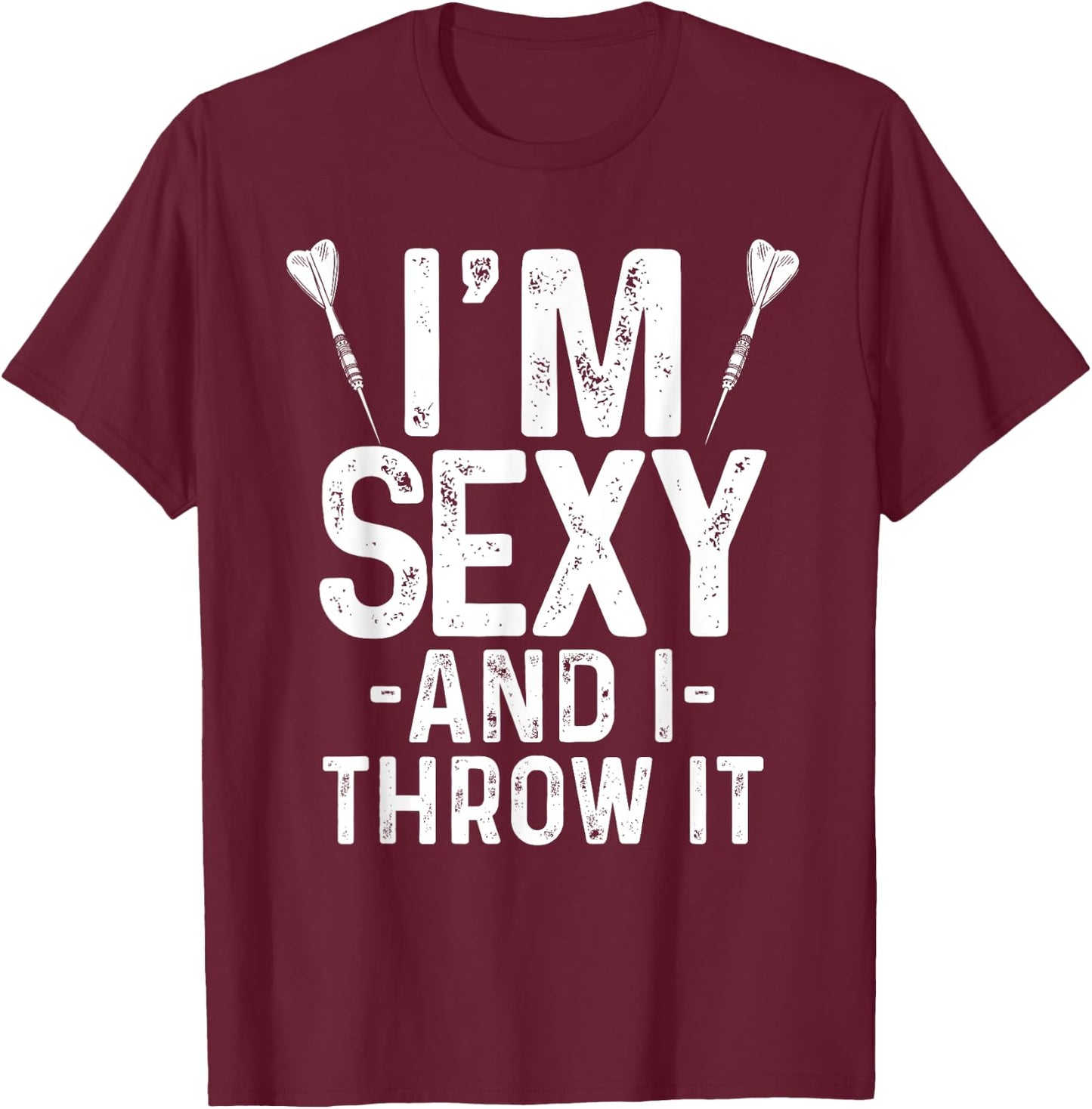 Funny Dart Design Women Dartboard Lovers Dart Player T-Shirt - T-Shirt | Maroon