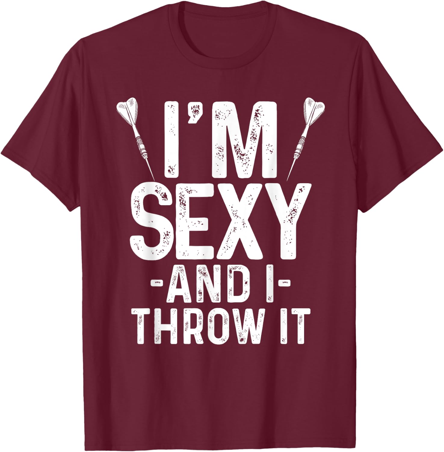 Funny Dart Design Women Dartboard Lovers Dart Player T-Shirt - T-Shirt | Maroon