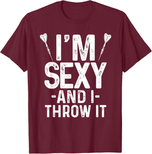 Funny Dart Design Women Dartboard Lovers Dart Player T-Shirt - T-Shirt | Maroon