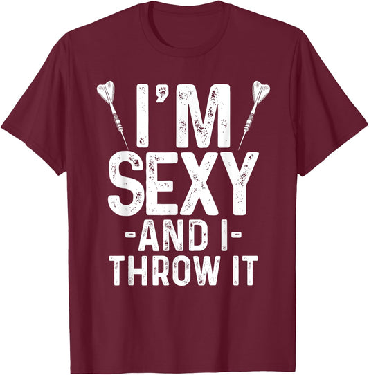 Funny Dart Design Women Dartboard Lovers Dart Player T-Shirt - T-Shirt | Maroon