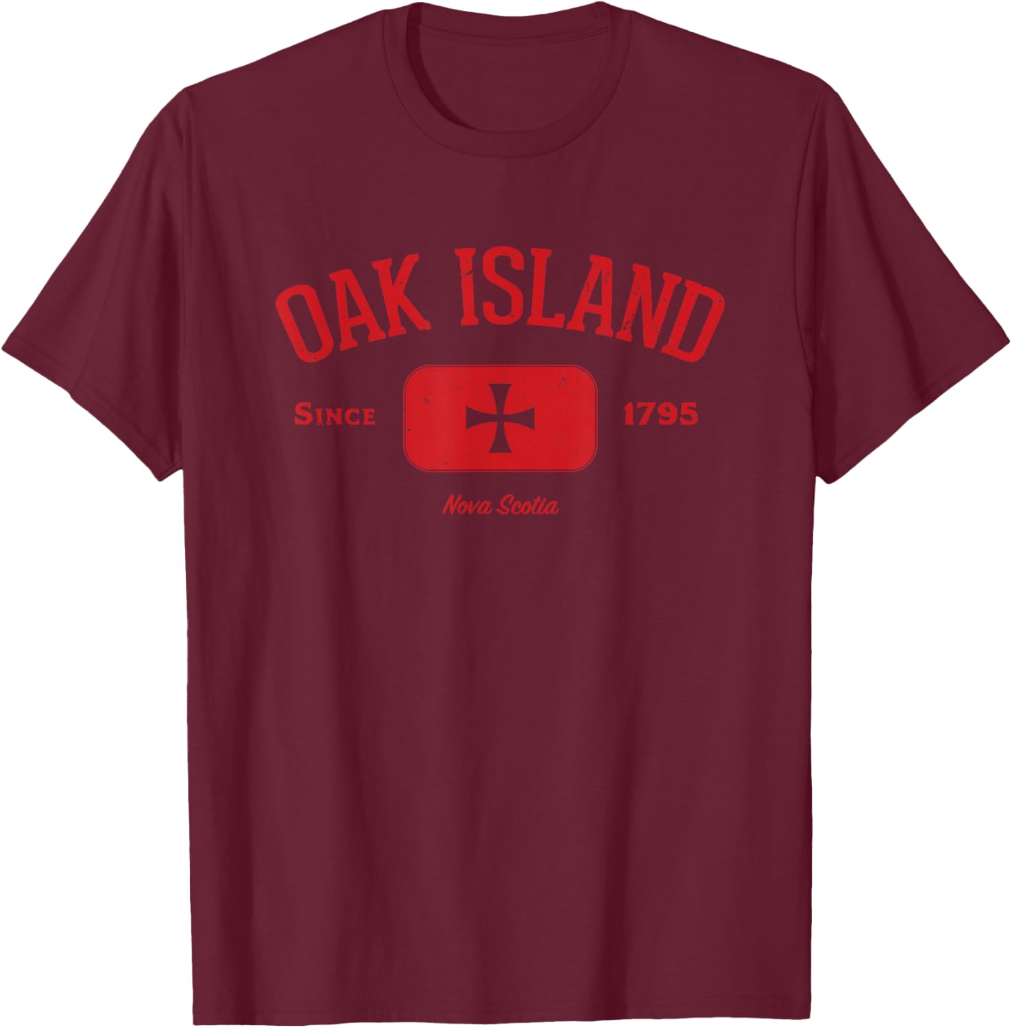 Oak Island Knights Templar Cross Design Gift - Red T-Shirt - T-Shirt | Maroon