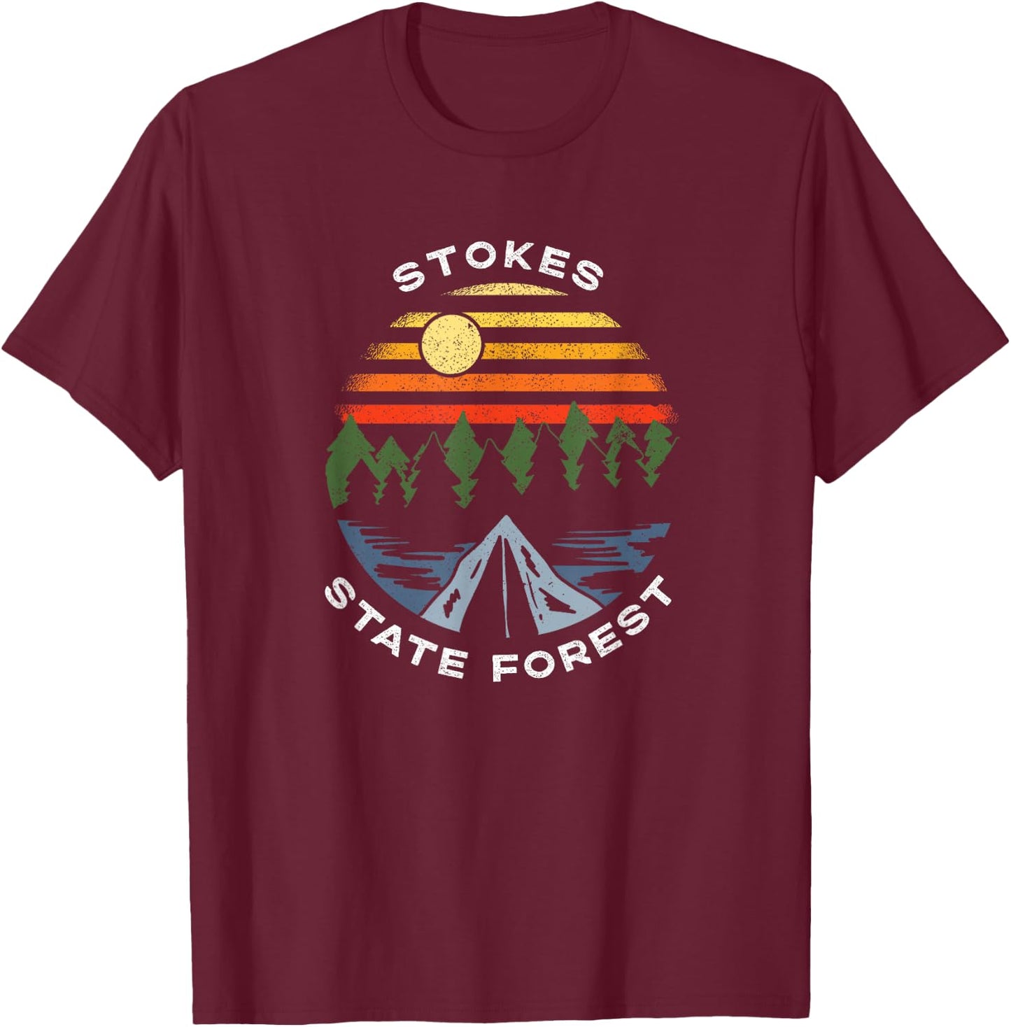 Stokes State Forest New Jersey Vacation Camping Souvenir T-Shirt - T-Shirt | Maroon