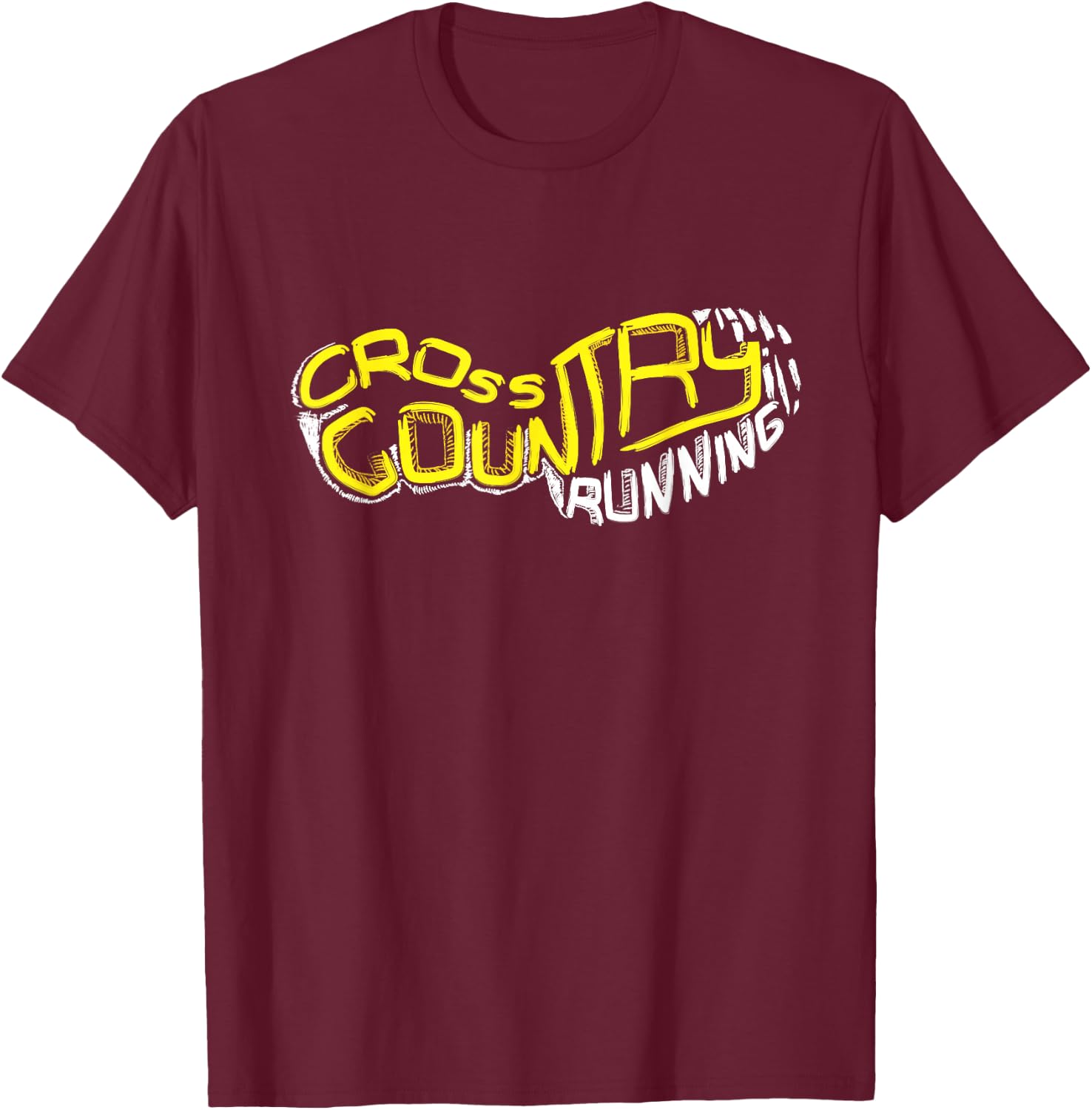 Cross Country Running Shoe Imprint CC Runner Gift T-Shirt - T-Shirt | Maroon
