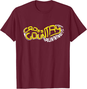 Cross Country Running Shoe Imprint CC Runner Gift T-Shirt - T-Shirt | Maroon