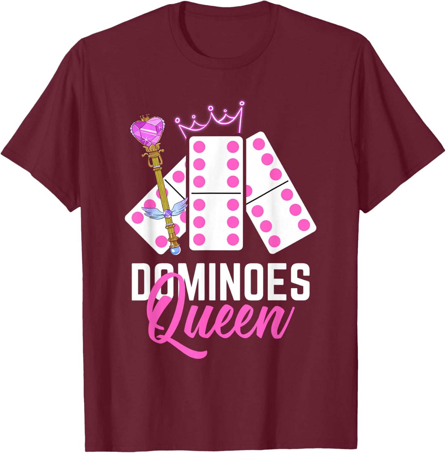 Dominoes Queen Domino Player Dominoes Lover T-Shirt - T-Shirt | Maroon