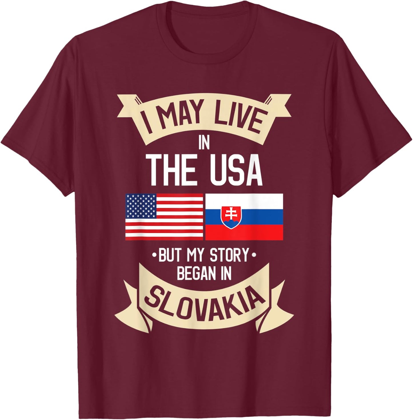 Slovakia American Flag USA Slovak Roots Gifts Kids Men T-Shirt - T-Shirt | Maroon