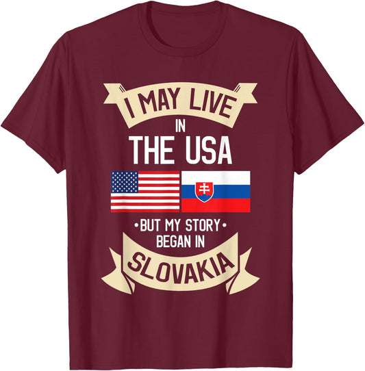 Slovakia American Flag USA Slovak Roots Gifts Kids Men T-Shirt - T-Shirt | Maroon