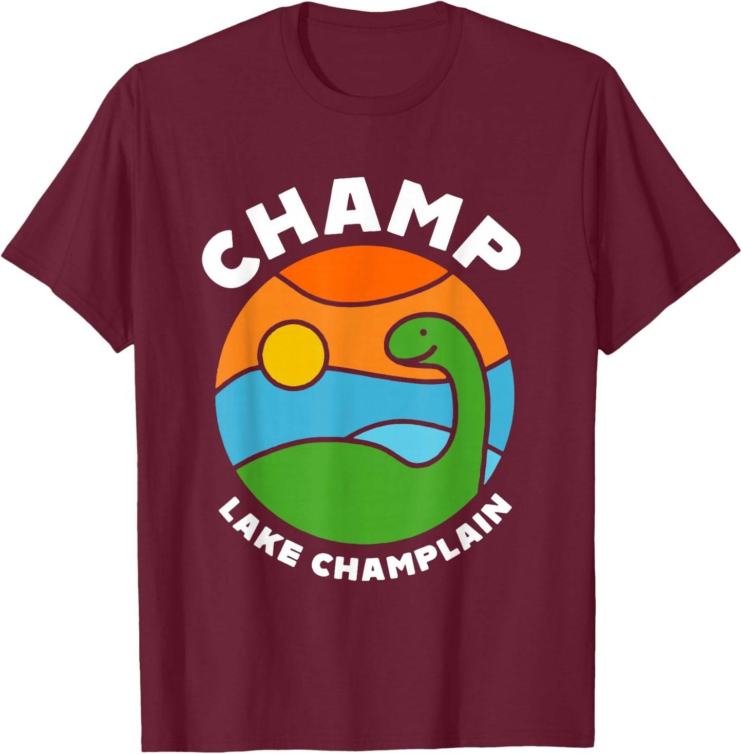Champ The Monster Lake Champlain Burlington Vermont Souvenir T-Shirt - T-Shirt | Maroon