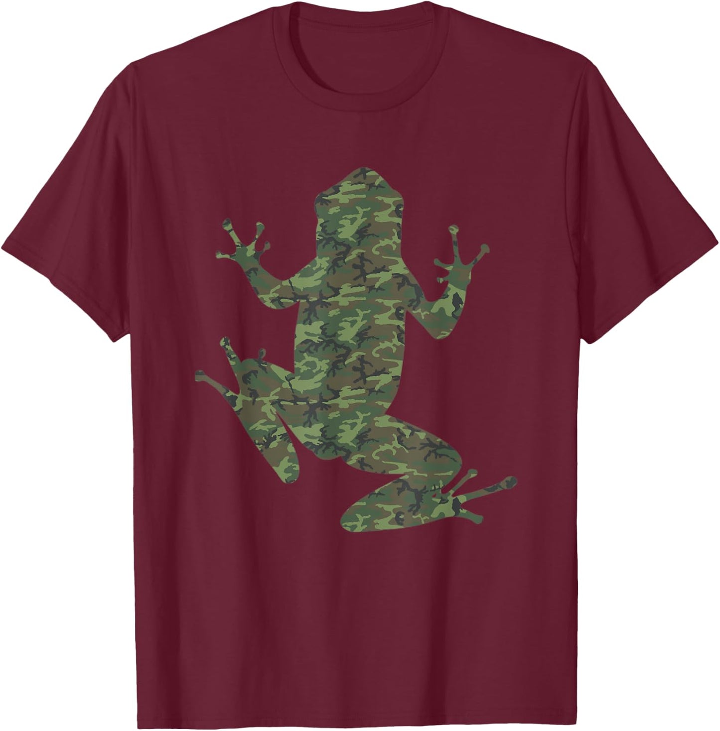 Military Bullfrog Camo Print US Toad Animal Veteran Men Gift T-Shirt - T-Shirt | Maroon
