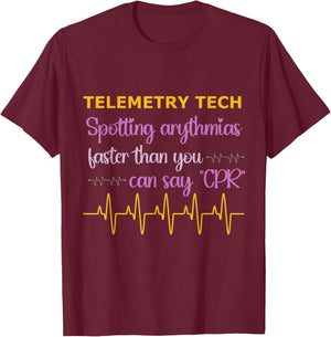 Telemetry Technician Medical Telemetry Tech T-Shirt - T-Shirt | Maroon