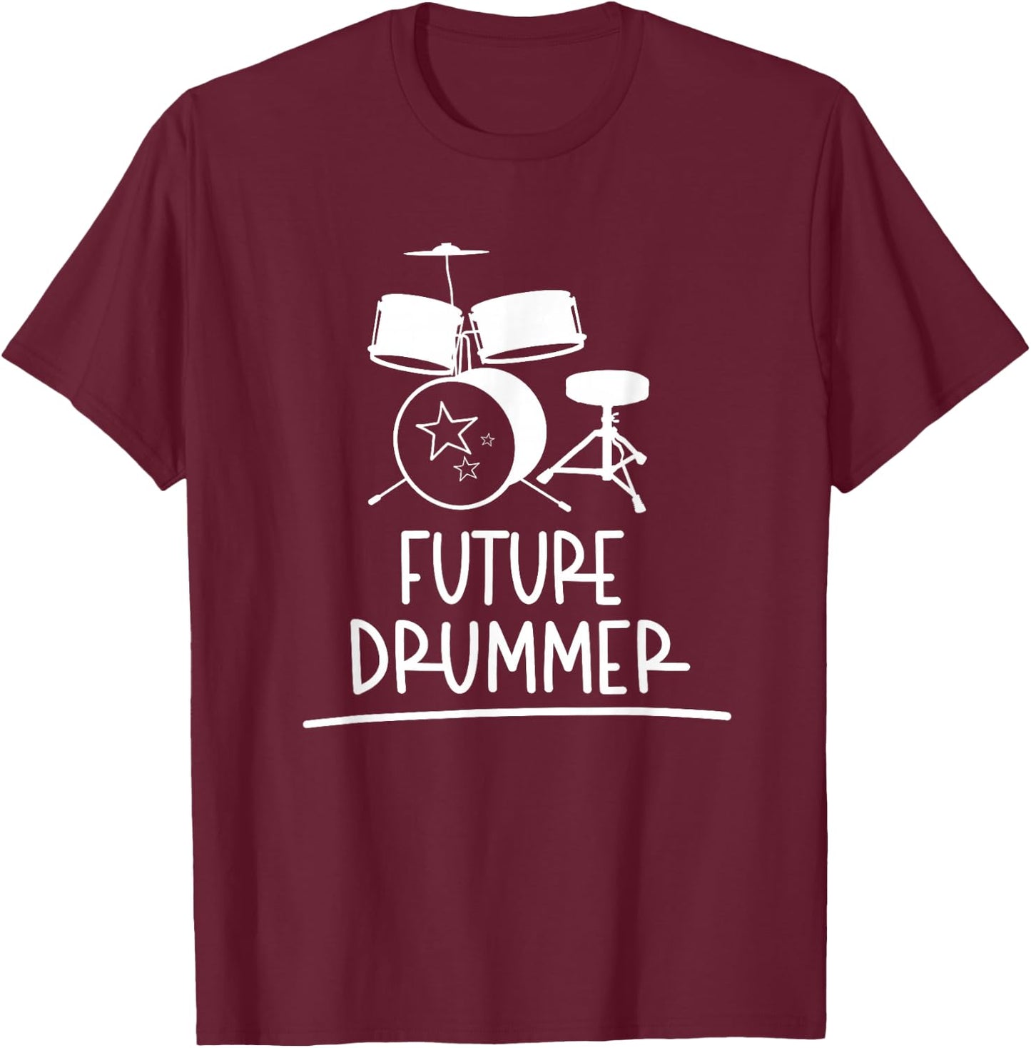 Future Drummer Drum Themed Casual Wear for Toddler Kids T-Shirt - T-Shirt | Maroon