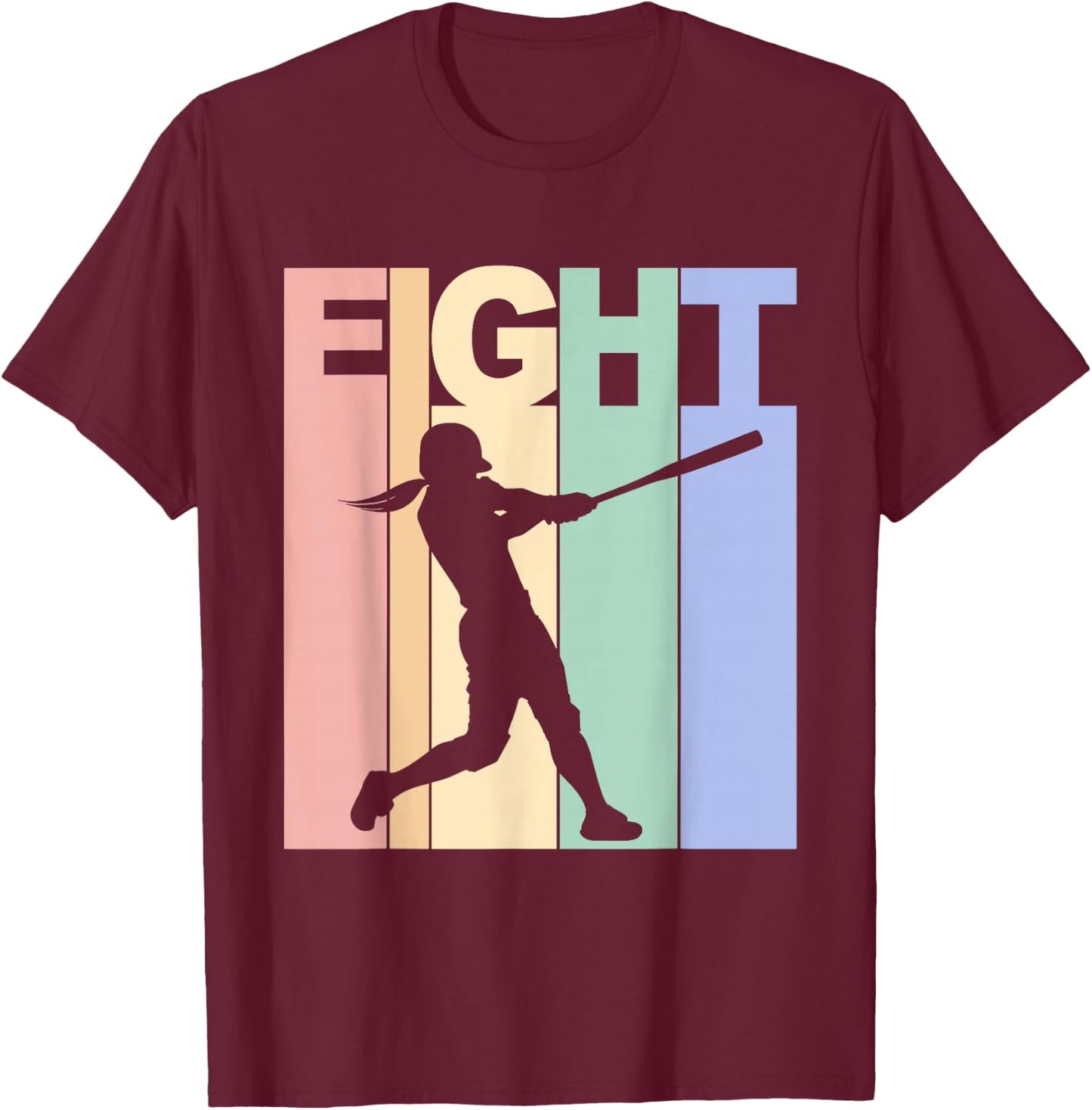 Vintage 8th Birthday Softball Girls 8 Year Old Birthday T-Shirt - T-Shirt | Maroon