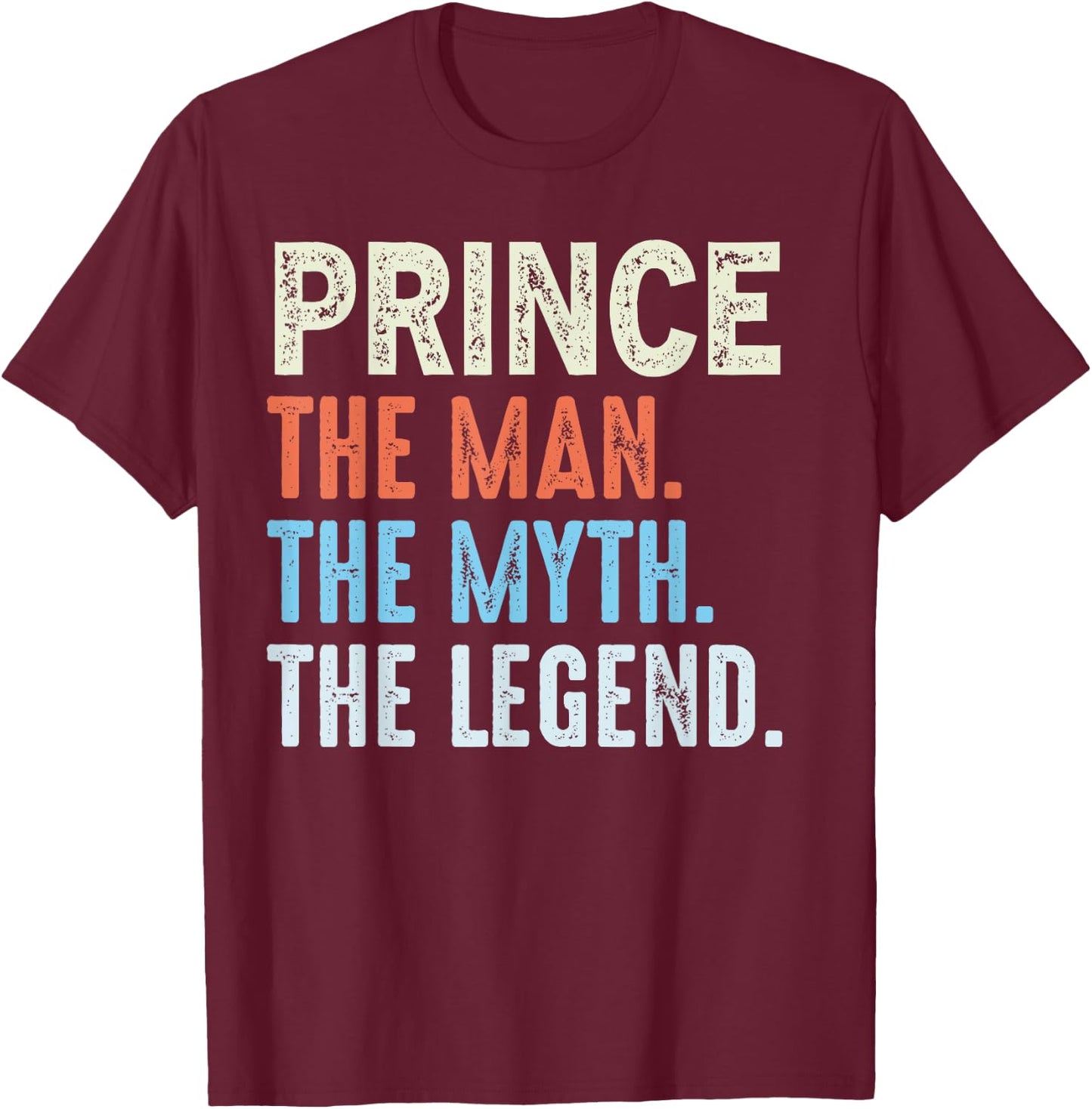 Prince The Legend Name Personalized Cute Idea Men Vintage T-Shirt - T-Shirt | Maroon
