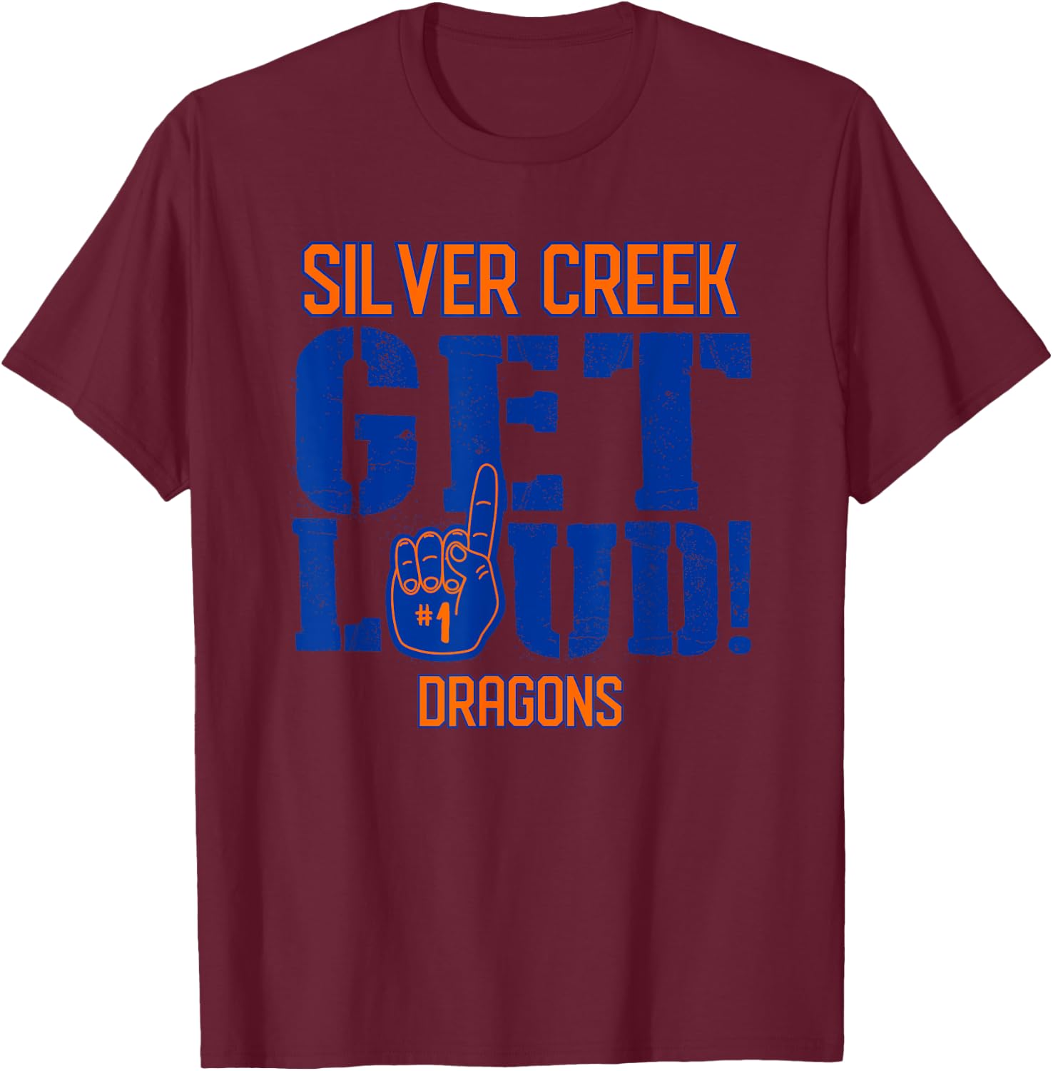 Silver Creek High School GET LOUD Dragons T-Shirt - T-Shirt | Maroon