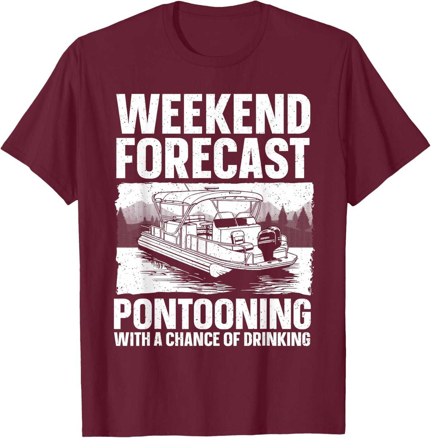 Funny Pontoon Boat Art Women Lake Boating Captain T-Shirt - T-Shirt | Maroon