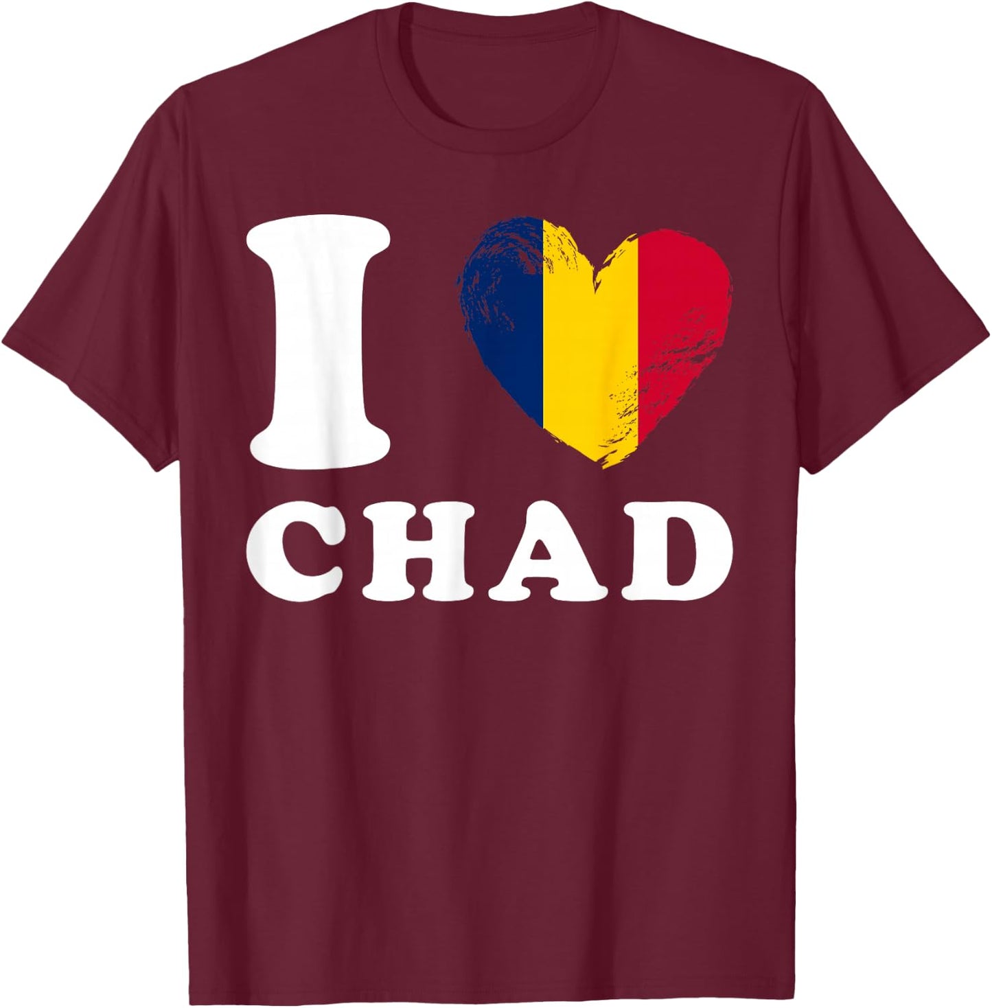 I Love Chad - Heart Flag Chad T-Shirt - T-Shirt | Maroon