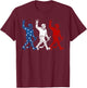 Hockey Player USA Flag 4th of July Patriotic Funny Hockey T-Shirt - T-Shirt | Maroon
