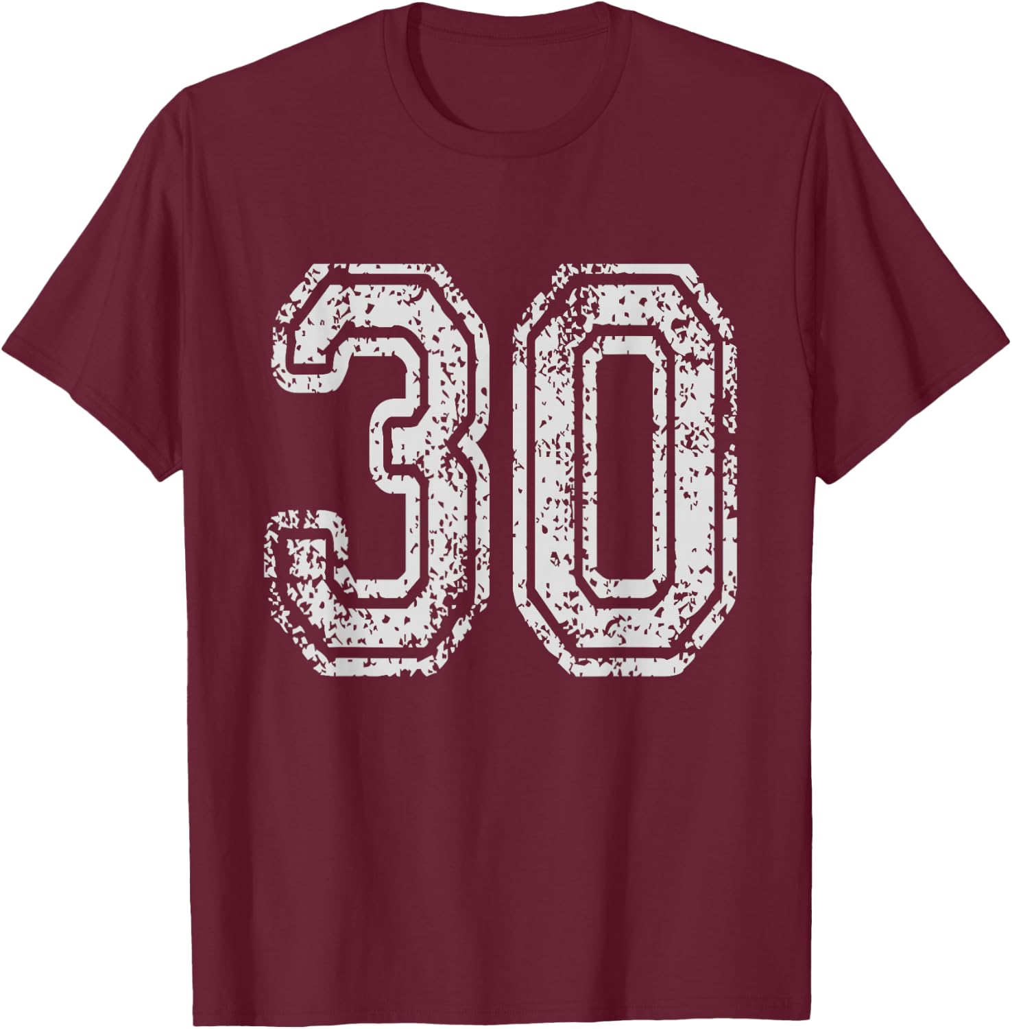 Team Jersey Uniforms Number 30 School Sports 30th Birthday T-Shirt - T-Shirt | Maroon