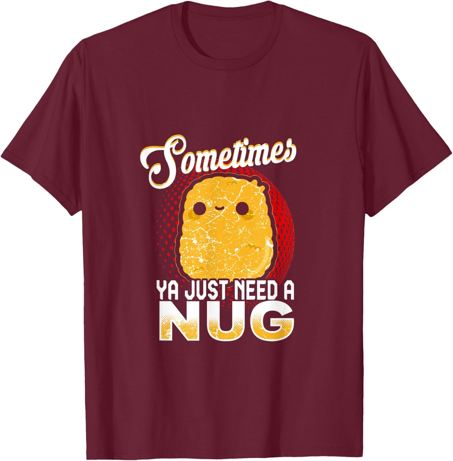 Funny Chicken Nugget Fast Food Costume T-Shirt - T-Shirt | Maroon
