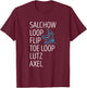 Figure Skating Salchow Loop Flip Ice Skating Figure Skater T-Shirt - T-Shirt | Maroon