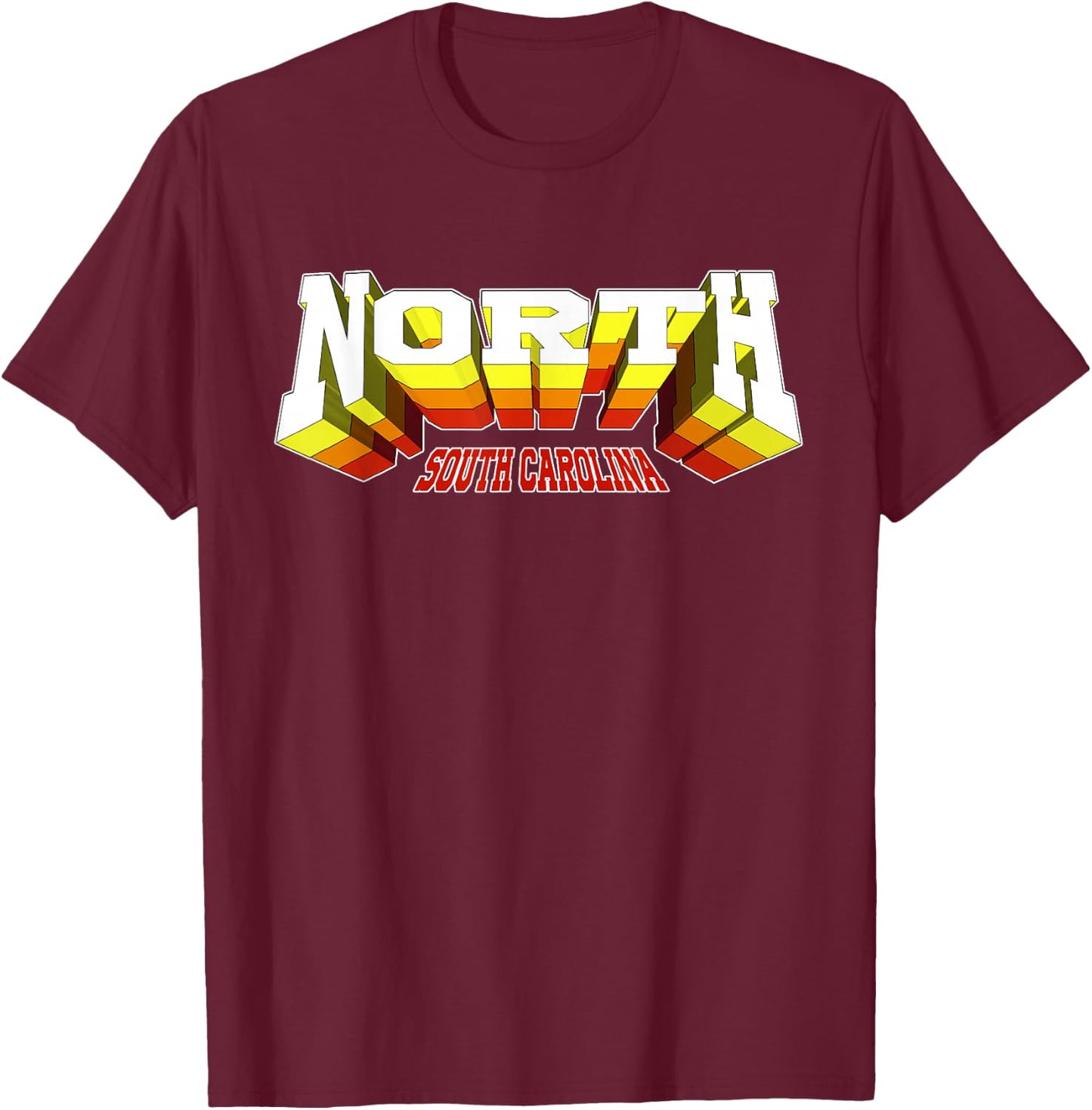 Retro North City SC South Carolina T-Shirt - T-Shirt | Maroon