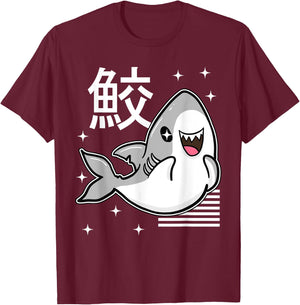 Anime Shark Japanese Kawaii Otaku Manga Gift T-Shirt - T-Shirt | Maroon