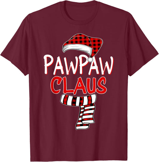 Grandpa Christmas Santa Claus Red plaid Shirt, Pawpaw Claus T-Shirt - T-Shirt | Maroon