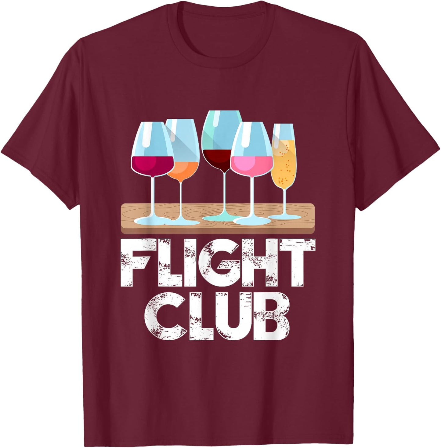 Flight Wine Club FOMO Wine Tasting Sample rose red white T-Shirt - T-Shirt | Maroon