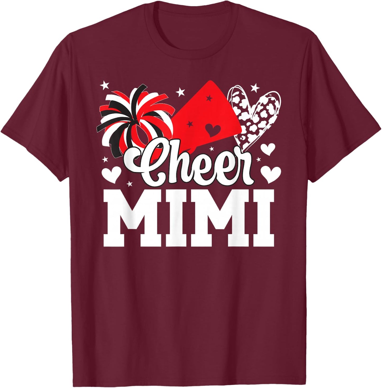 Cheer Mimi Of A Cheerleader Mimi Cheerleading Mimi Grandma T-Shirt - T-Shirt | Maroon