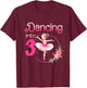 Dancing Into 3 Ballerina 3rd Birthday Party Ballet Girls T-Shirt - T-Shirt | Maroon